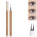 Double Tip Lower Eyelash Pencil Upgraded 3D Waterproof Eyelash Pen Eye Liner Liquid Eyeliner Dual Pronged Bottom Eyelashes Pen Waterproof Liquid Eyeliner for Makeup (Light Brown)