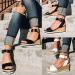 Rvidbe Women's Dressy Low Wedge Sandals - Peep Toe Summer Beach Shoes | Zipper Platform Sandals - White, Size 8 - Buy Online on GoSupps.com