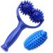 Yoyeah 2 pieces of massage scooter set massage ball with knobs fascia balls hedgehog ball foot massage handheld massage scooter massage roller back legs neck massage device for relaxation of muscles