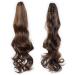 Silk-co 24 inches Claw on Hair Extensions Ponytail Clip in Pony Tail Long Hair Piece Wavy Curly Synthetic Chocolate Brown&Brown 24inch (Pack of 1) Chocolate Brown&Brown - Buy Online on GoSupps.com