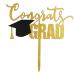 Gold Acrylic Congrats Grad Cake Topper for 2024 Graduation Party Decorations - Buy Online on GoSupps.com