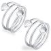Feraco 2 Pcs Copper Magnetic Rings for Women,99.99% Pure Copper Magnetic Ring,Adjustable Fingers Ring with Gift Box,Christmas Gifts for Women(Silver)