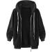 Buy Hanxiulin Women's Fleece Jacket - Warm Hooded Plush Bomber Coat for Winter - Stylish & Cuddly Black Parka - Buy Online on GoSupps.com
