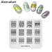 4PCS Nail Art Stamping Plates Set - Christmas Flower Grid Design Stencils with Polish Stamper | Multi-Pattern Nail Art Templates for DIY Manicure - Buy Online on GoSupps.com