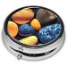 Yellow Round Pill Box Organizer - 3 Compartments Portable Travel Solution for International Use - Buy Online on GoSupps.com
