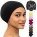 Bonnet Silk Satin Hair Wrap Cover Sleep Cap for Sleeping Beanie Night Adjustable Stay On Headwear Lined Nurse Cap Black Women Men Large Silk Bonnet Sleeping Curly Hair Braids Locs Head Scarf Nightcap