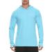 Fedtosing men outdoor uppf 50+ sun protection hoodie long-sleeved t-shirt quick-drying UV shirt run fishing with thumb holes blue l