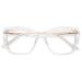 AMOMOMA Trendy TR90 Oversized Blue Light Reading Glasses Women,Stylish Square Cat Eye Glasses AM6031 0c2.clear 2.5 x