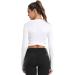 DREAM SLIM Women's Short Sleeve Crop Top - White, Small | Tummy Cross Fit for Yoga, Running, Gym Workout - Buy Online on GoSupps.com