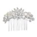 Frcolor Bridal Hair Comb Simulated Pearl Wedding Bridal Hair Comb for Wedding Hair Accessories (Silver)