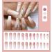 Justotry 24-Piece Coffin Marble Nails Gold Swirl French Press-On Artificial Nails for Women | Stylish Short Ballerina Fake Fingernails - Buy Online on GoSupps.com