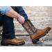 Ribetrini Men's Western Cowboy Work Boots - Square Toe Pull On Chunky Heel Platform Mid Calf Yellow Boots (Size 9.5) - Buy Online on GoSupps.com