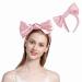 Uchyius Headbands for Women Cute Pink Satin Hair Bands Large Bow Non Slip Headband Hair Accessories for Women Girls Pink