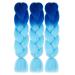 Jumbo Ombre Braiding Hair 3 Pack 24 Inch Synthetic Crochet Braids - Blue/Sky Blue - Buy Online on GoSupps.com