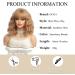 OUFEI Strawberry Blonde Short Wavy Wig with Bangs - Synthetic Heat Resistant Hair for Daily Wear and Cosplay - Buy Online on GoSupps.com