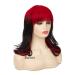 Baruisi Black Red Shoulder Length Layered Shaggy Wig with Bangs - Synthetic Halloween Cosplay Wig - Buy Online on GoSupps.com