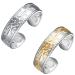 Vicmag 4X Strength Magnetic Copper Rings for Women with 3500 Gauss Magnets 100% Solid Pure Copper Adjustable with Jewelry Gift Box 2PCS (Silver & Silver Gold Plum)