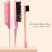 3 Pieces Sleek Bun Brush Set - Double Edge Teasing Hairbrush & Rat Tail Comb for Women Children | Pink - Perfect for Hairdressers - International Shipping Available - Buy Online on GoSupps.com