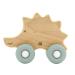 Kikkaboo Hedgehog Wooden Toy with Silicone Teether - Green Beechwood Teether for Infants | Eco-Friendly Baby Gift - Buy Online on GoSupps.com