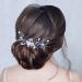 Blue Crystal Bride Wedding Hair Comb - Silver Flower Bridal Hair Accessories for Women and Girls - Buy Online on GoSupps.com