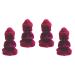 Handmade Mini Buddha Candle and Figurine Set 4 Pieces Perfect for Decoration Zen Meditation Aromatherapy Handcrafted in USA with Organic Beeswax (Fuchsia)