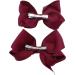 Topkids Accessories 2x Ribbon Hair Bows Hair Clip Hair Bows for Girls Hair Clips Women Girls Hair Clips Girls Hair Accessories Baby Hair Clips Crocodile Clips Hair Bows (10cm Burgundy) - Buy Online on GoSupps.com
