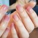 Brishow Artificial Nails Short Nails to Stick on French Pink Press on Nails 24 Pieces for Women and Girls