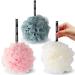 KISUOMAOYI Loofah Shower Puff 3Pcs - Ultra Soft Mesh Bath Sponges for Adults Exfoliating Scrubbing and Cleaning - Body Scrubbers for Use in Shower 1 count (Pack of 1)