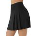 PERSIT Women's High Waisted Pleated Tennis Skirt with Pockets and Shorts - Large Black - Buy Online on GoSupps.com