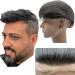 NLW European Human Hair Toupee for Men | 10x8 Soft Fine French Lace | Straight Hair Replacement System (Color #1B20) - Buy Online on GoSupps.com