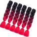 Shangxiu Ombre Red Braids Extensions | 24 Inch Kanecalon Hair - 6 PCs for Women - Buy Online on GoSupps.com