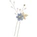 Buy XLKJ 4 Pieces Blue Flower Hair Comb Set | Bridal Jewelry Crystal Hairpins for Women and Girls - Buy Online on GoSupps.com