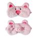 UTENEW 2 Pack Pink Pig Sleeping Eye Mask Blindfold Soft Light-Blocking Night Eye Covers Silky Comfortable Elastic Band for Travel Nap Time Night's Rest