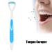 Ergonomic Tongue Scraper & Brush for Fresh Breath | Best Mouth Care Tool to Remove Plaque (Blue) - Buy Online on GoSupps.com