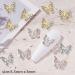 Silver Butterfly Nail Charms+Dual Head Nail Cuticle Pusher 3D Nail Charms Butterflies Shape Nail Gems Butterfly Decorations Alloy Butterfly Nail Art Charms Supplies DIY Manicure Design - Buy Online on GoSupps.com