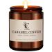 Caramel Coffee Scented Candles Long Lasting Burn Candle for Home Scented Hand Poured Soy Wax Candles for Women and Men 7oz