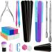 24 Pcs Nail File Set | Buffer Block, Cuticle Nipper & Pusher | Nail Scrubbing Brushes | Dead Skin Trimming & Polishing - Buy Online on GoSupps.com