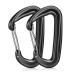 Carabiner with 1200kg load capacity 2 pieces of snap hooks large robust black carabiner for hammocks camping hiking fishing