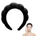 KVIFIVK Women'S Spa Headband Towel Cloth Headband  Sponge Spa Headband For Washing Face  Suitable For Removing Makeup  Washing Face  Shower  Facial Mask  Hair Accessories (Black)