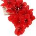 LALAFINA Wedding Hair Comb Artificial Flower Hair Barrettes Pearl Rhinestone Bridal Hair Clip for Women Girls (Red) - Buy Online on GoSupps.com