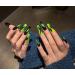 Temperament-enhancing nail art European and American spice girls graffiti green rabbit nail art pure hand-wearable finished product-wearing nail is detachable and white and sweet.(S)
