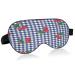 Cherries Blue Grid Sleep Mask Light Blocking Eye Mask for Sleeping with Adjustable Strap Soft Lightweight Blindfold Mask for Men Women Work Travel Naps Color 12