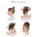 SARLA Grey Messy Bun Hair Piece & Ponytail Extension - Wavy Curly Chignon Scrunchie for Women | 2PCS GreyPlatinum Blonde Tips - Buy Online on GoSupps.com