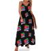 Eritrean Flag Women's Spaghetti Strap Dress Swing Black Sundresses Beach Vacation Graduation Large