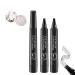 Matezis Eyebrow Pencil 2pcs Lumierez Brow Pen 4 Tipped Precise Brow Pen Long Lasting Microblading Eyebrow Pen (Black)