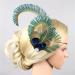 hgnxa TeaParty Fascinator Hair Clip for Party Wedding Women PeacockFeather Fascinator Hair Pin Ethnic Style Church Headdress - Buy Online on GoSupps.com
