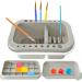 Cshangzei Paint Brush Basin Plastic Paint Water Cup Brush Tub Multifunction Artist Brush Washer with Brush Holder Palettes and Handle for Watercolor Outdoor Indoor Painting
