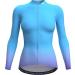 Wulibike Women's Long-Sleeved Cycling Jersey - Breathable Blue Gradient Road Bike Jersey with 3 Back Pockets | International Shipping Available - Buy Online on GoSupps.com
