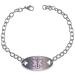 Diabetes Medical Alert ID Bracelet - Stainless Steel with 9 Inch Chain