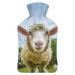 Meadow Sheep Hot Water Bottle With Cover Plush Bed Bottle Hand Warmer For Adults And Children 26.5X15.3cm